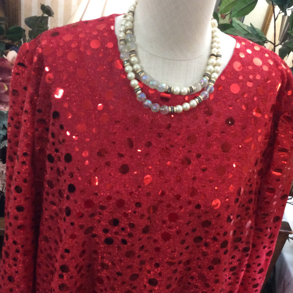 Red Sparkly Sequin Sissy Gurl Queen Party Dress - Picture 2 of 8